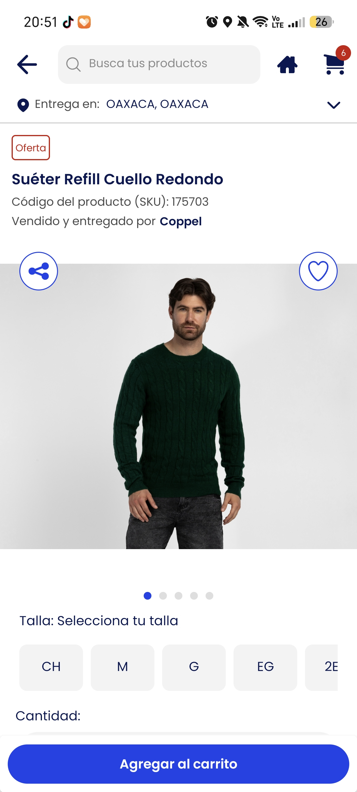 Coppel: Suéter refill cuello redondo