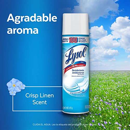 Amazon: Lysol Aerosol Desinfectante para Superficies, Aroma Crisp
