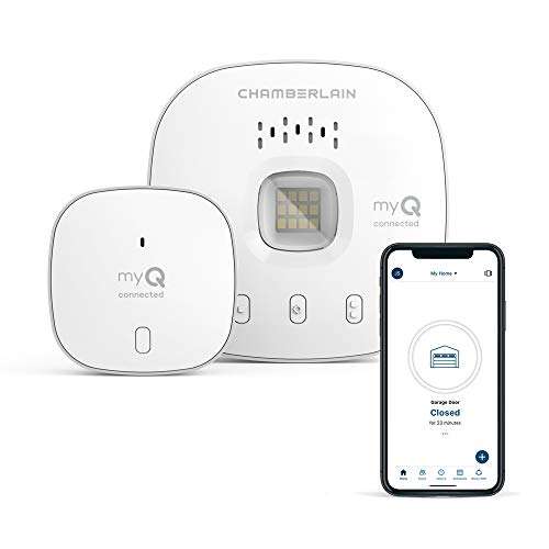 Amazon: Chamberlain myQ Smart Garage Control - Hub inalámbrico de cochera y Sensor con WiFi y Bluetooth