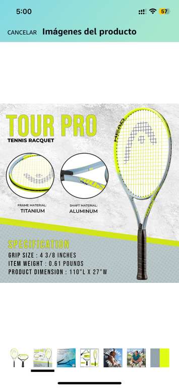 Amazon: HEAD Tour Pro Tennis Racket
