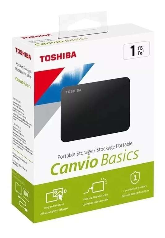 Mercado Libre: Disco duro externo Toshiba Canvio Basics HDTB410XK3AA 1TB negro