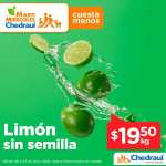 Chedraui: MartiMiércoles de Chedraui 6 y 7 Junio: Lechuga pza ó Chile Jalapeño $9.50 • Limón s/Semilla $19.50 kg • Aguacate $29.50 kg