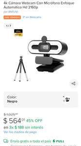 Mercado Libre: 4k cámara web cam con micrófono