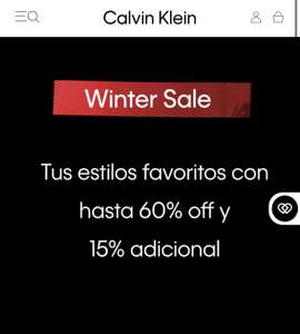 Calvin Klein: Winter Sale Hasta 60% Off + 15% adicional