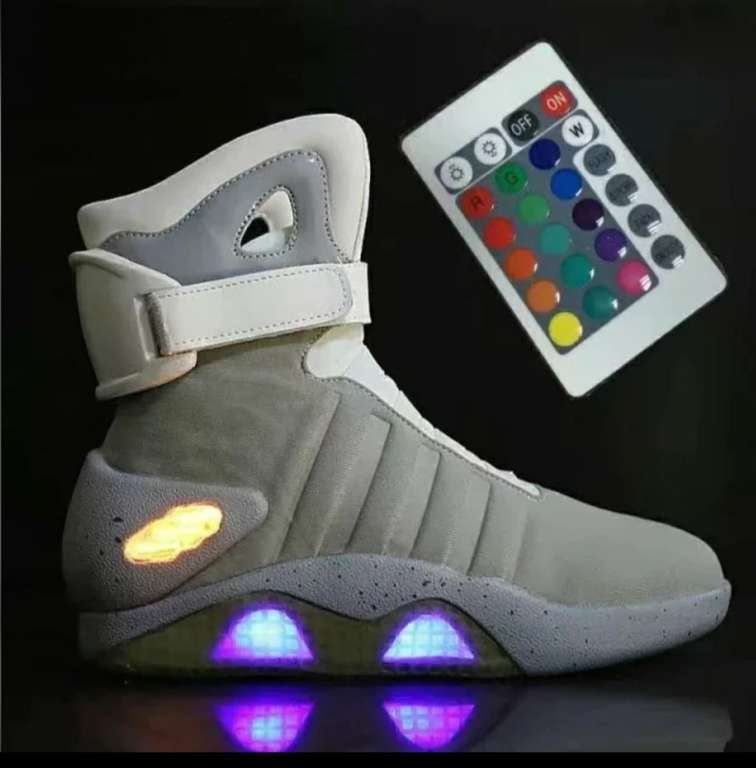 AliExpress: Botas de Regreso al futuro para adultos, zapatos LED con carga USB y Control remoto, para fiesta Mag