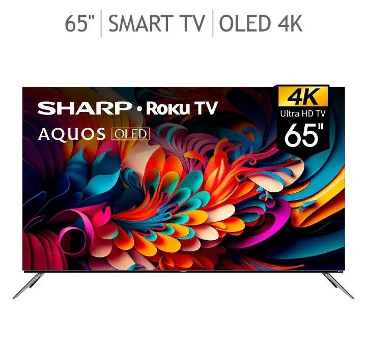 Costco: Sharp Pantalla 65" OLED 4K UHD 120hz Smart TV