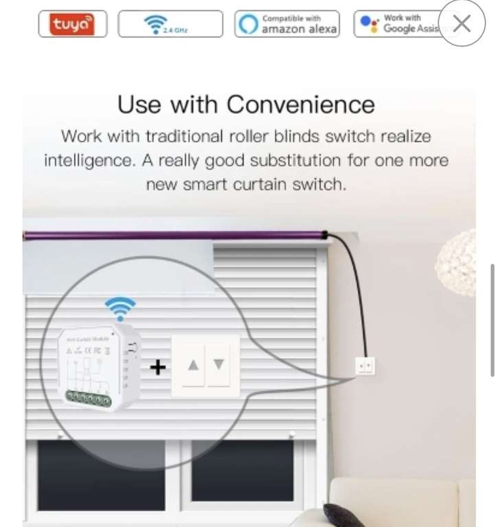 TomTop: Módulo para automatizar cortinas 6pcs, wifi, control por App, Alexa, Google Assistant.