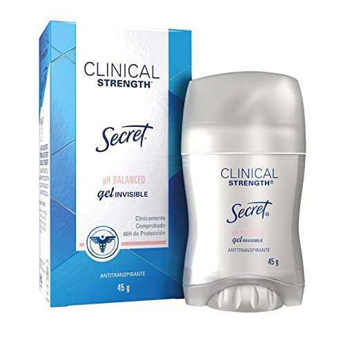 Amazon: SECRET, Desodorante Mujer, Clinical Strength, Desodorante Clinical, Gel Invisible, PH Balanced, 45 GR -planea y ahorra