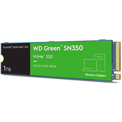 Amazon: Western Digital Unidad SSD M.2 WD SN350 1TB WDS100T3G0C Green PCIE NVME