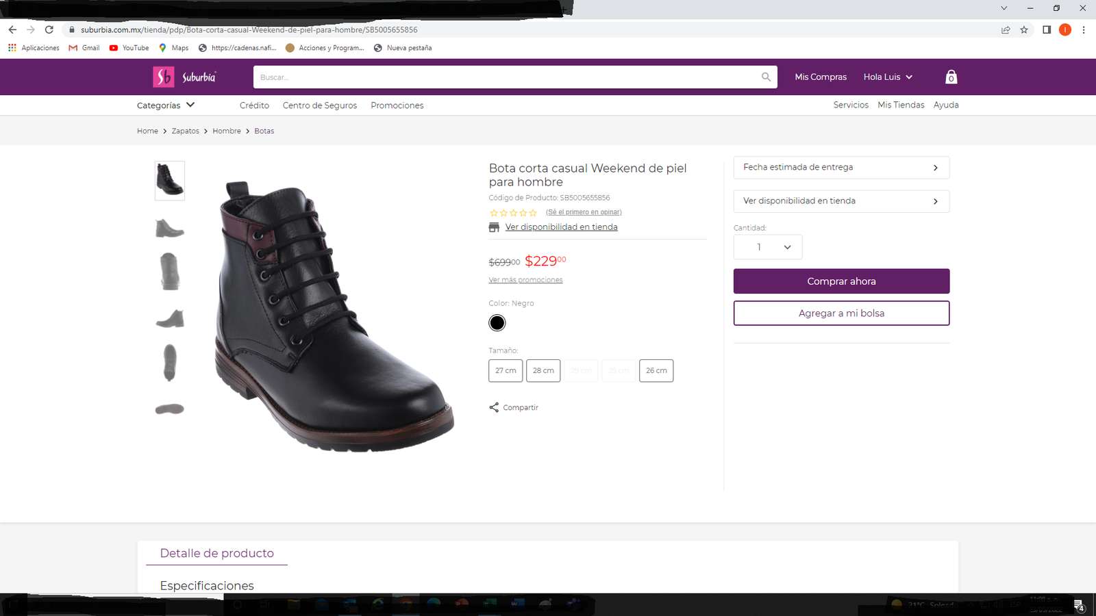 SUBURBIA: Bota corta casual Weekend de piel para hombre -  promodescuentos.com
