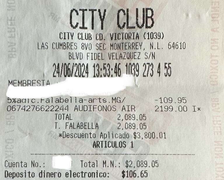 City Club: AirPods 1ª Gen con estuche de carga MagSafe ($1982.4 Con Falabella)
