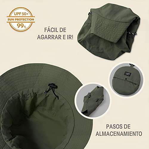 AMAZON: Sombrero unisex impermeable plegable, colores negro, verde y rosa