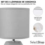 Amazon: Set De 2 Lamparas De Mesa Buro Ceramica Estilo Minimalista Lampara De Noche Para Cuarto Lampara De Cabecera Elegante Para Habitacion
