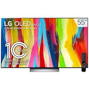 Amazon [Remates de Almacén]: Pantalla LG OLED TV Evo 55" 4K SMART TV con ThinQ AI OLED55C2PSA