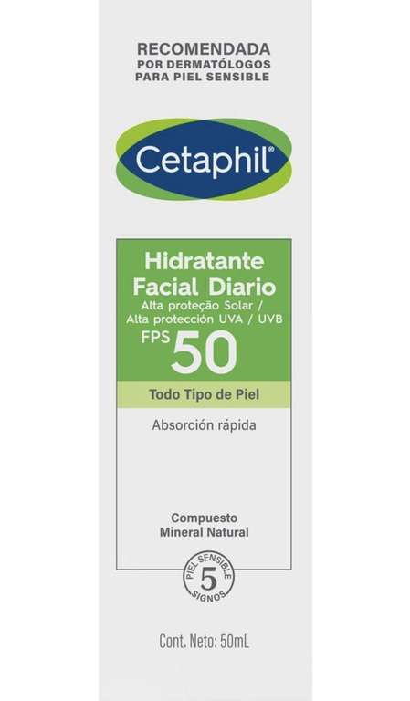 Amazon: Cetaphil Hidratante Facial Diario con Protección UVA UVB y FPS 50, Hidrata con Fotoprotección UVA UVB