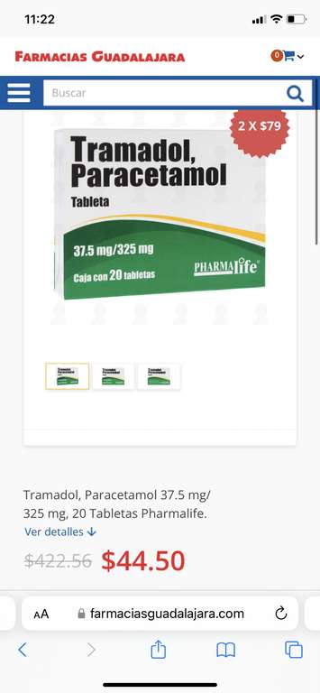 Farmacia Guadalajara: paracetamol con tramadol