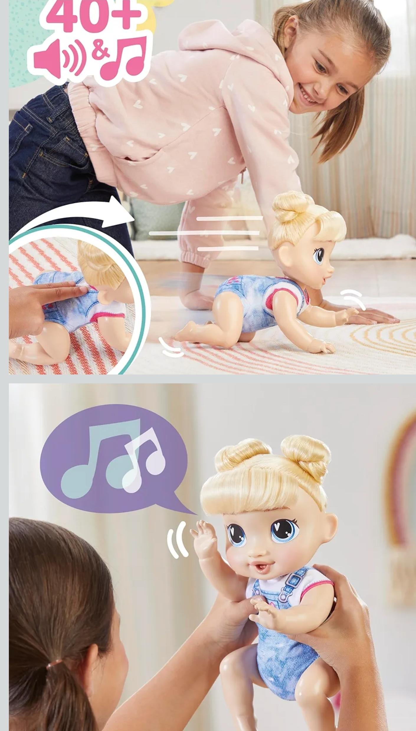 Amazon: Baby Alive Harper Hugs Muñeca Gatea Interactiva 27 cm