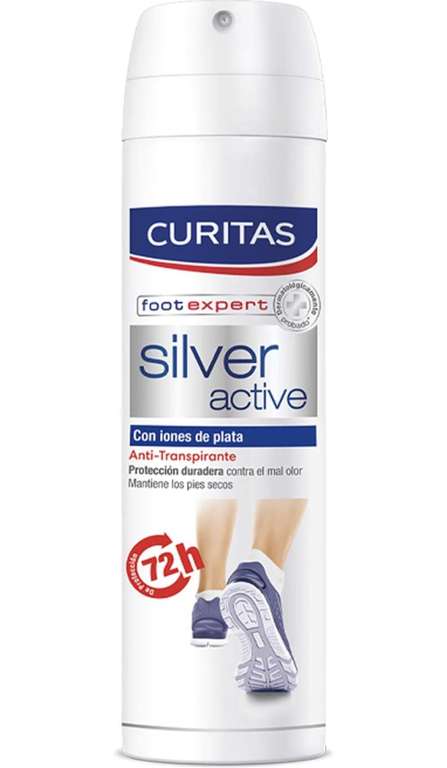 Amazon: Curitas Antitranspirante para pies en Spray Antibacterial Silver Active