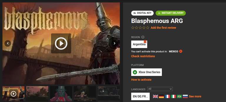 Gamivo: Xbox - Blasphemous ARG