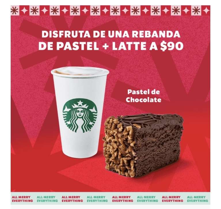 Starbucks: Pastel + latte en $90 pesitos!!