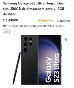 Walmart: Samsung Galaxy S23 Ultra Negro, Dual sim, 256GB de almacenamiento y 12GB de RAM (pagando con BBVA)