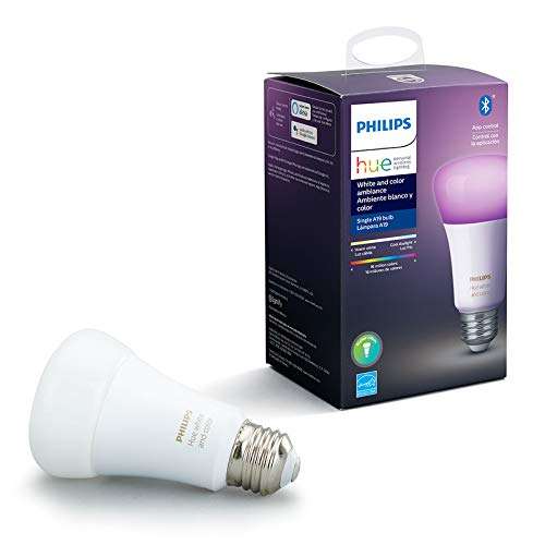Amazon: Philips Hue Lámpara LED Individual 10W, A19 E26, Blanco y multicolor
