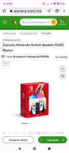 Bodega Aurrera: Nintendo switch oled pagando con TDC BBVA a 12 meses sin intereses
