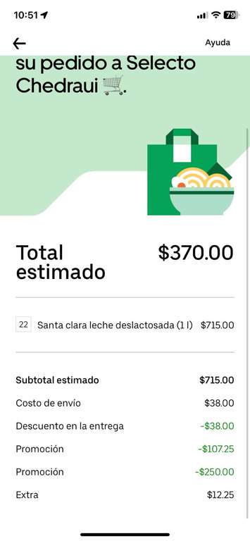 Uber Eats: 22 Leches Santa Clara Deslactosada De 1L - Uber Eats - Chedraui Selecto "Usuarios Seleccionados"