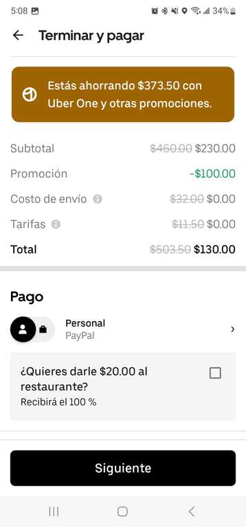 Uber Eats, Señor taco Insurgentes Sur: $130 por 12 tacos | Oferta de 2x1 más cupón, miembros One