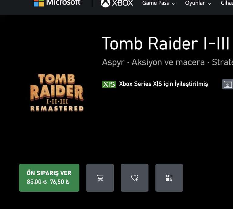 Xbox Store Turquia : Tomb Raider I-III Remastered Starring Lara Croft (metodo turquia OLDUBIL)