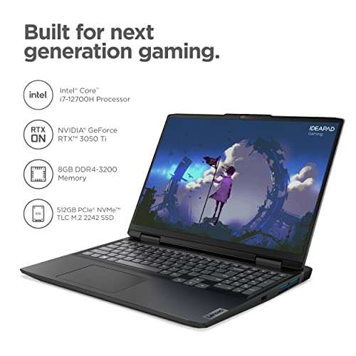 Amazon: IdeaPad Gaming 3i 2022, i7 12700H, RTX 3050Ti, FHD de 15.6, 512 GB, 8Gb DDR4, Gris ónix