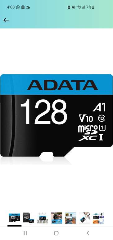 Amazon: ADATA Micro SD 128 GB (Clase 10)