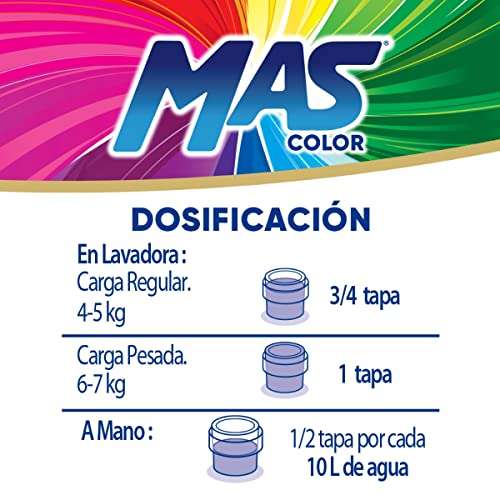 Amazon Planea y Ahorra: MAS Color - Colores Intensos 6.64L Detergente Líquido para Cuidar el Color de la Ropa (88 cargas)