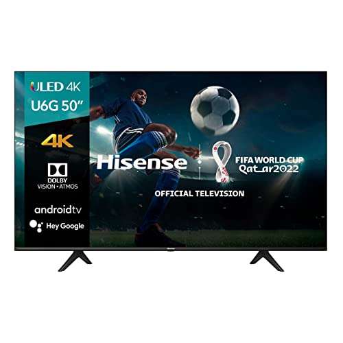 Amazon: Pantalla Hisense 50" ULED 4K UHD Android TV 50U6G (2021)