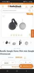 RadioShack: Bundle Google Home Mini más Google Chromecast | Recoger en tienda