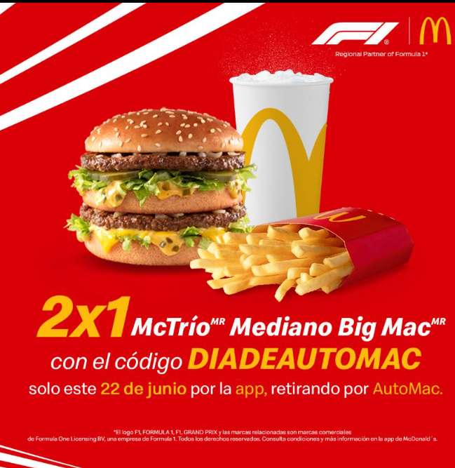 McDonald's: 2x1 en McTrío Mediano Big Mac (22 de junio)