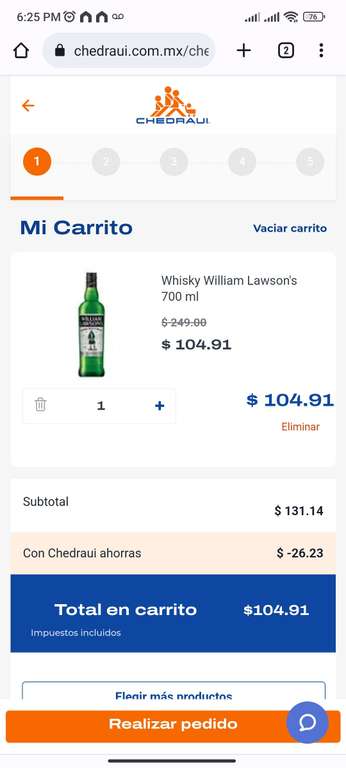 Chedraui: Whisky William lawson