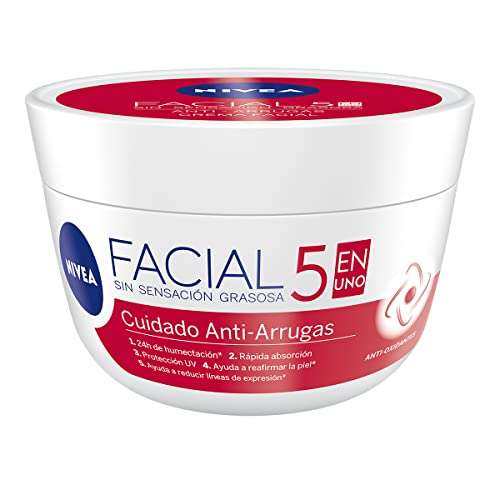 Amazon: NIVEA Crema Facial Hidratante Antiedad 5 En 1 (200ml)