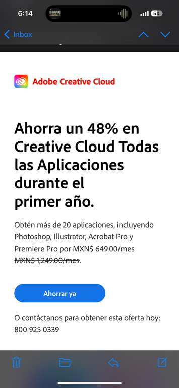 Creative Cloud: Ahorra un 48% en Todas las Aplicaciones durante el primer año