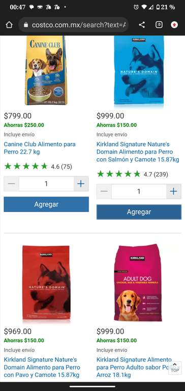 Costco - Alimentos Kirkland para los perrijos | Ejemplo: Kirkland Signature Nature's Domain con Pavo y Camote 15.87kg