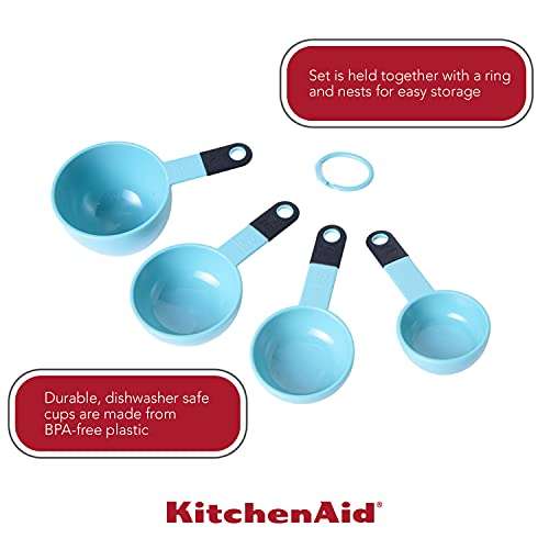 Amazon: KitchenAid Vasos medidores , Aguamarina, Paquete de 4 | Envio gratis con prime