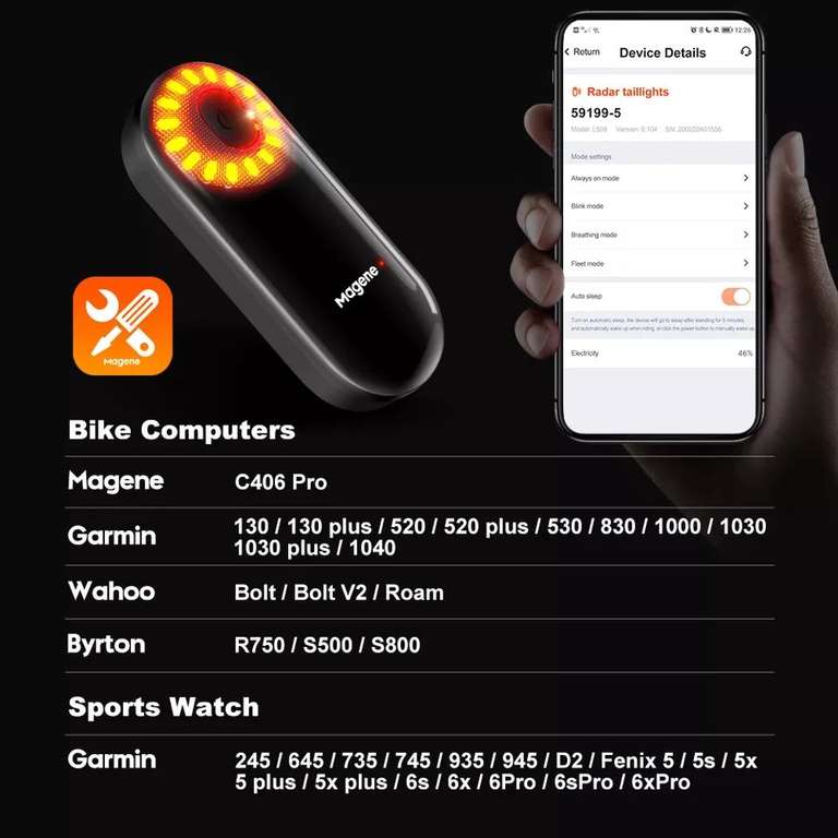 Aliexpress: Radar/luz para bicicleta. Detecta vehículos detrás de ti.