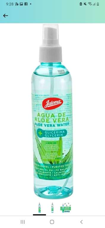 Amazon: Jaloma Agua De Aloe Vera 250 Ml