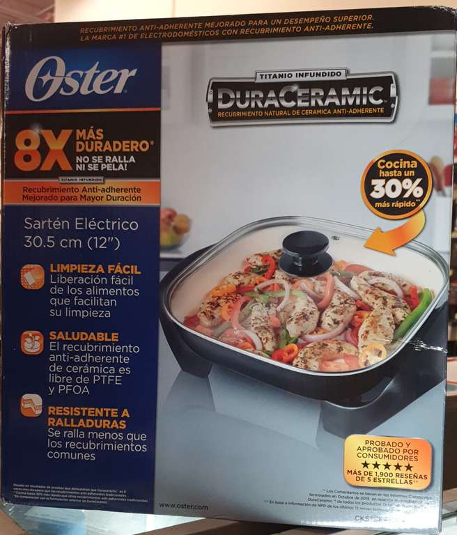 Walmart: Sarten Eléctrico Oster 30.5cm DuraCeramic