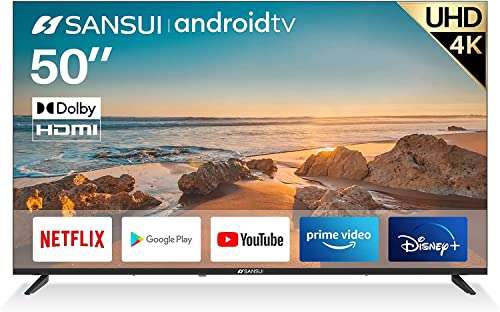 Amazon: Pantalla SANSUI Android TV 50" WiFi UHD 4K