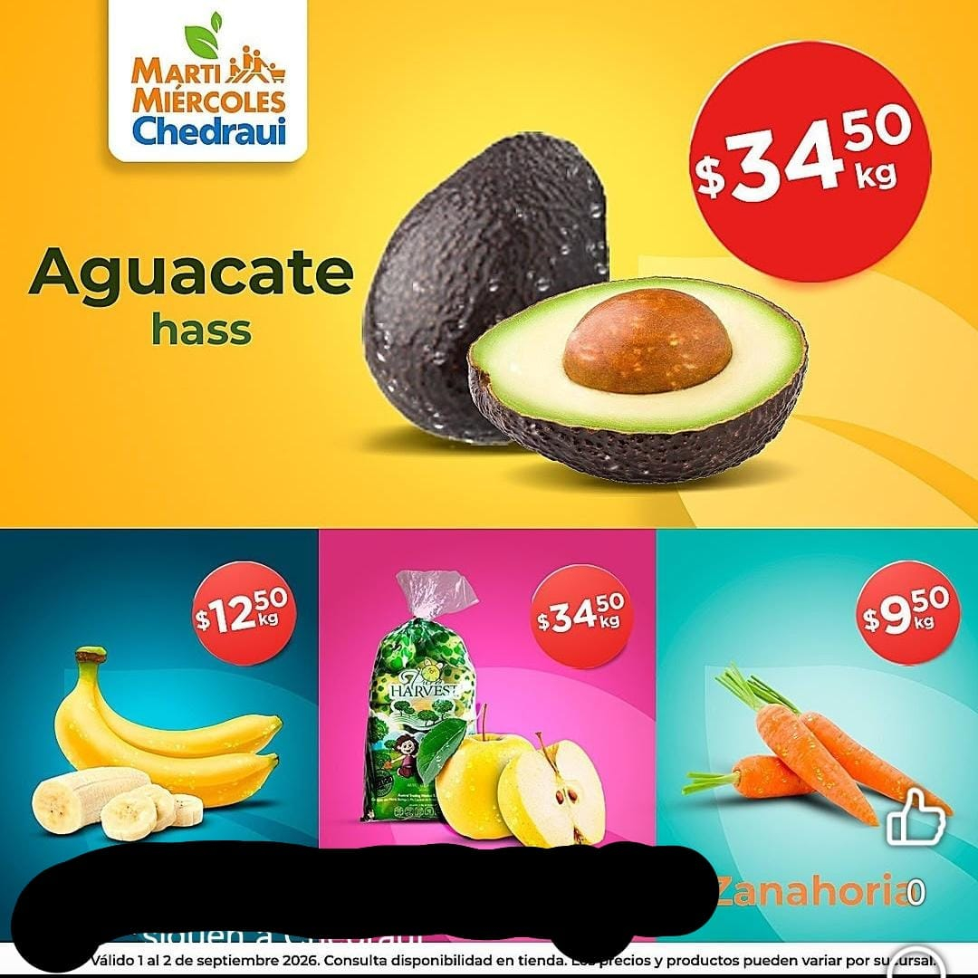 Martimiercoles de Chedraui 1 y 2 de Septiembre