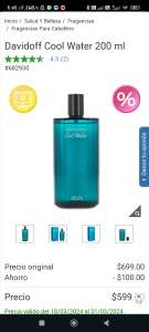 Costco. Perfume Davidoff Cool water 200ml