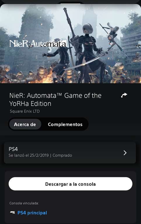 PlayStation: NIER AUTOMATA PS4 ¡¡¡OFERTA!!! $159 pesos en PS Store Turquía