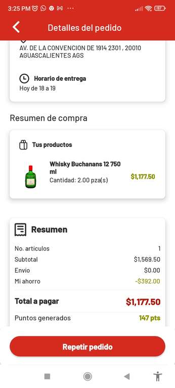 Soriana. BOGO. Whisky Buchanans 12 años $588. Whiskey bourbon