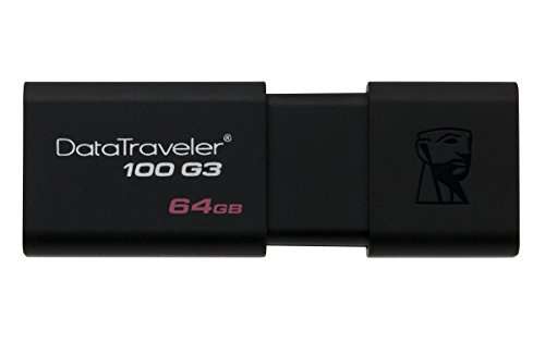 Amazon: Kingston Memoria USB DT100G3 64GB USB 3.1 Gen 1 Lectura: 100MB/s (DT100G3/64GB)